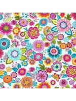 Makower Revival - Floral White - 56W