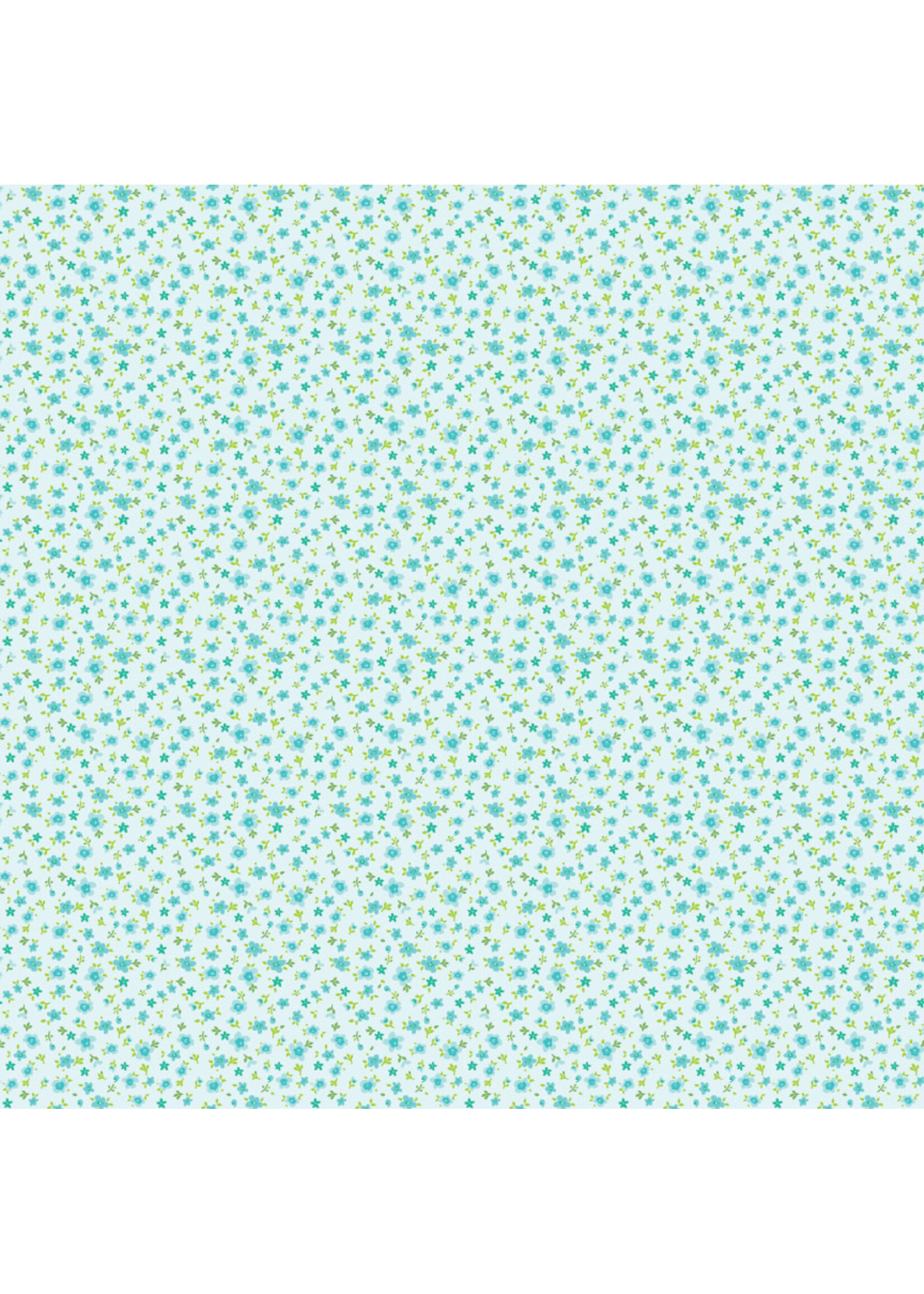Poppie Cotton Poppie Cotton - Market Day - Tiny Flowers - Teal