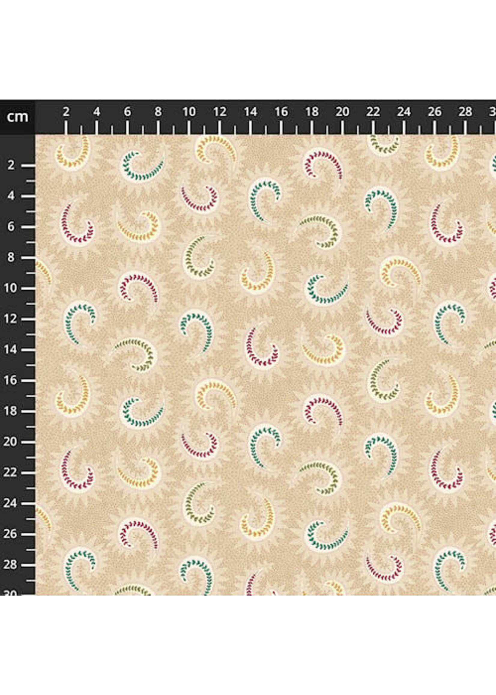 Henry Glass Fabrics Spiced Favorites - Toast - Stylized Paisley - 4755-269