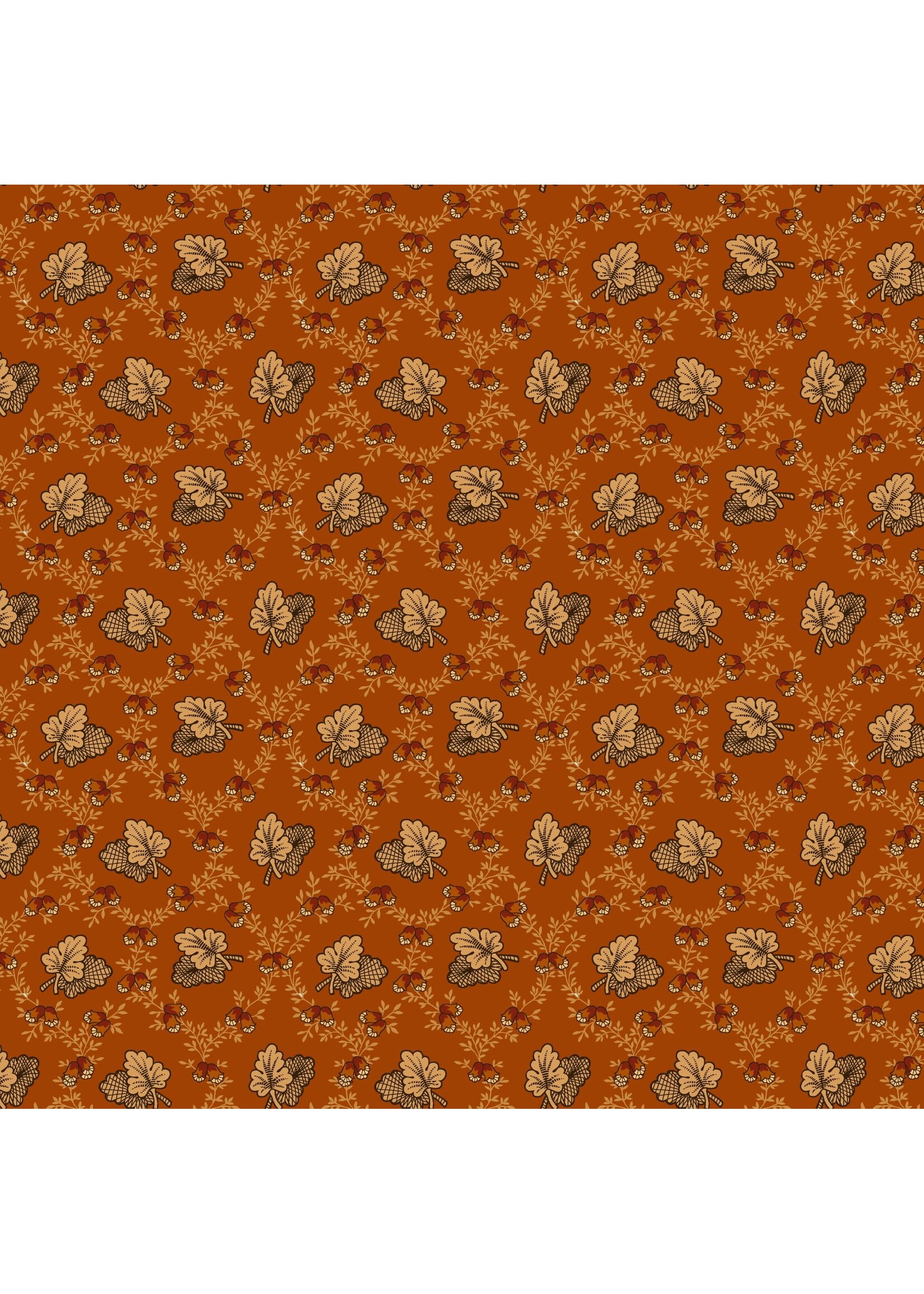 Henry Glass Fabrics Autumn Spice - Pumpkin - Eikenblad - 4707-737