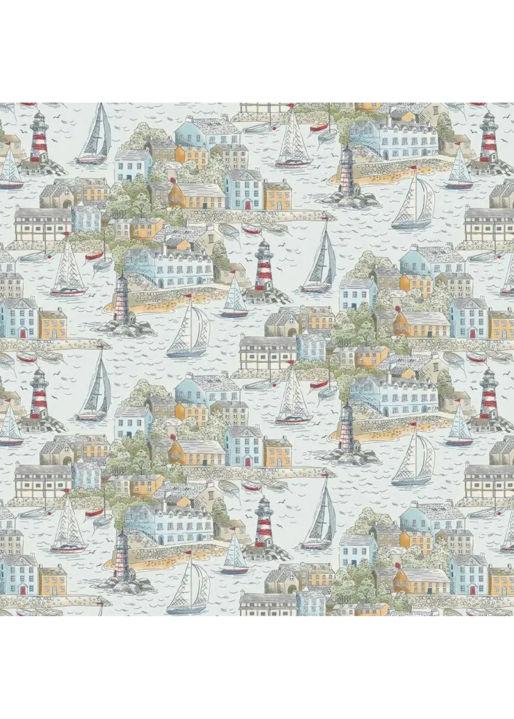 Makower High Tide - Harbour View - Light Blue - 077B2