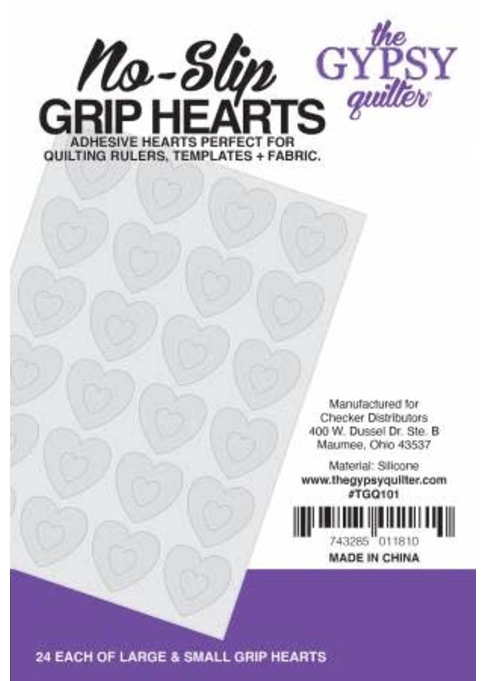 The Gypsy Quilter Antislip - No-Slip Grip Hearts - 24 stuks
