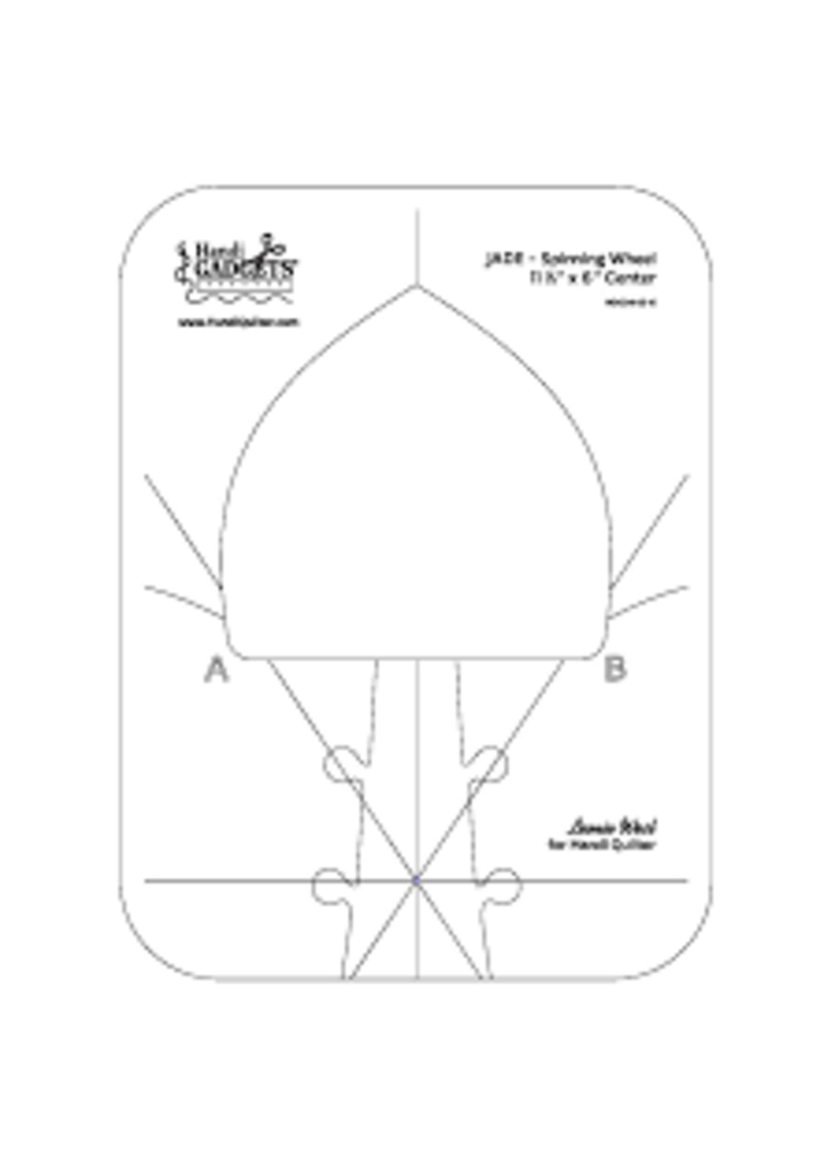 Handi Quilter Quiltliniaal - Jade Spinning Wheel - 11.5 inch x 6 inch