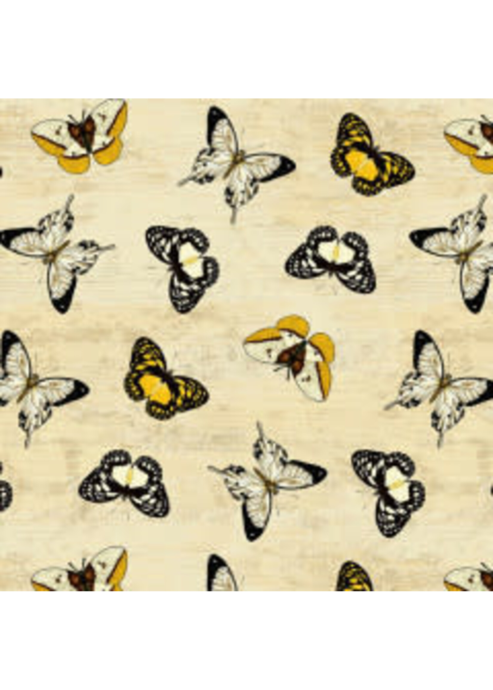Wilmington Prints Chantrell - Butterfly - Cream - Coupon - 80 cm x 110 cm