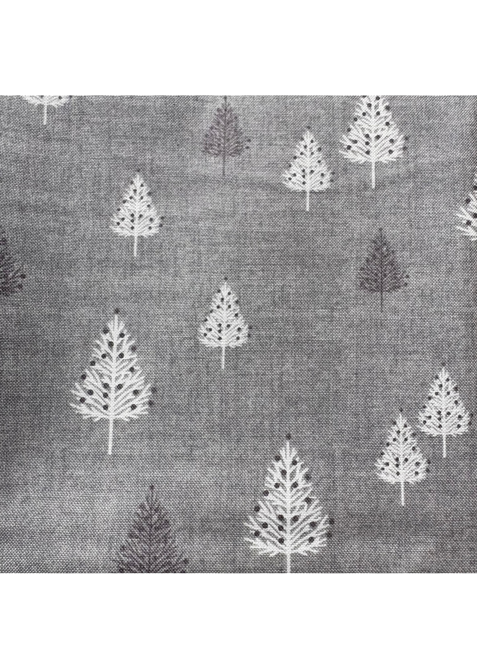 Makower Kerst - Boom - Grijs - Coupon - 85 cm x 110 cm
