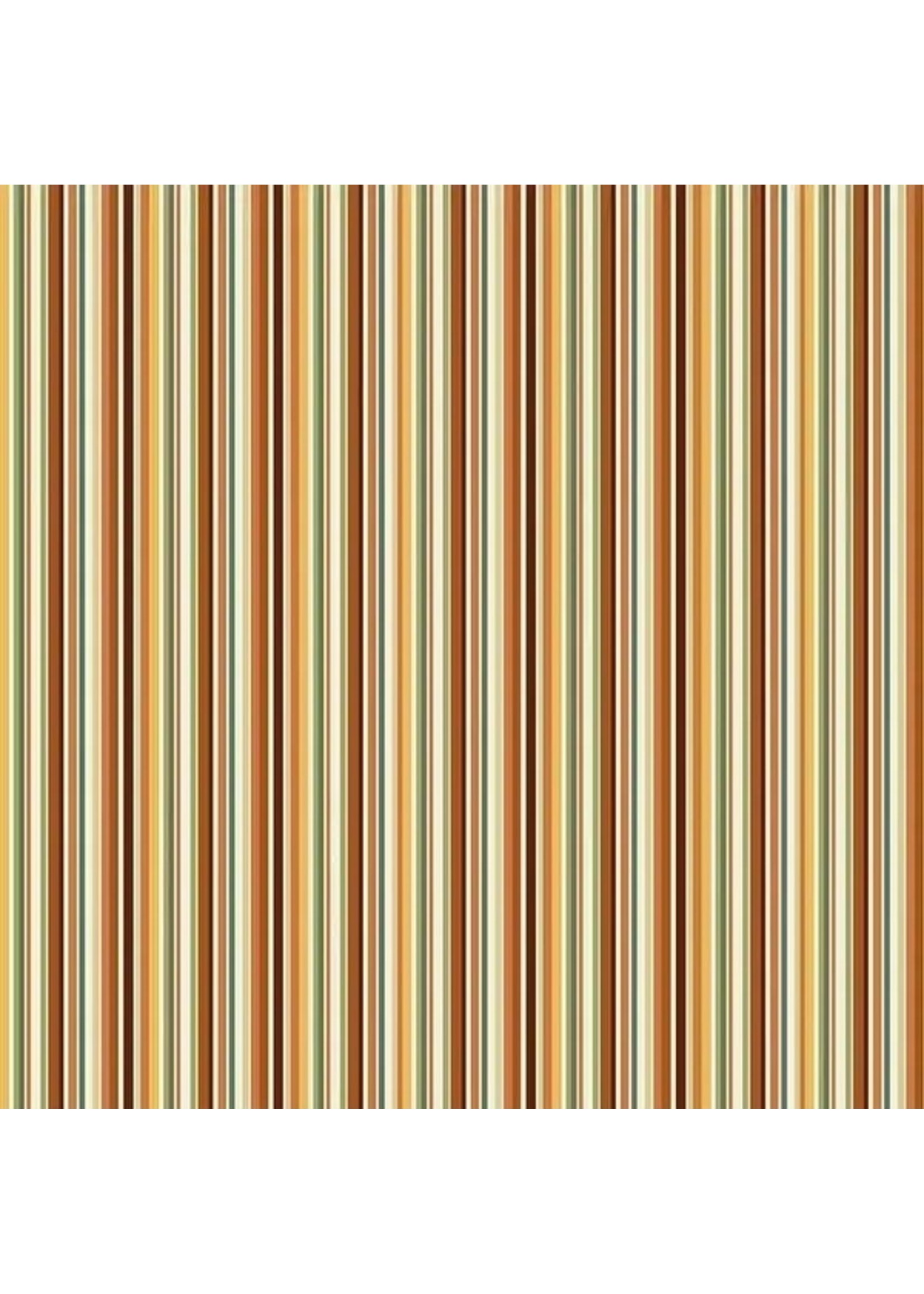 Makower Hello Autumn - Stripe - Multi - 1021