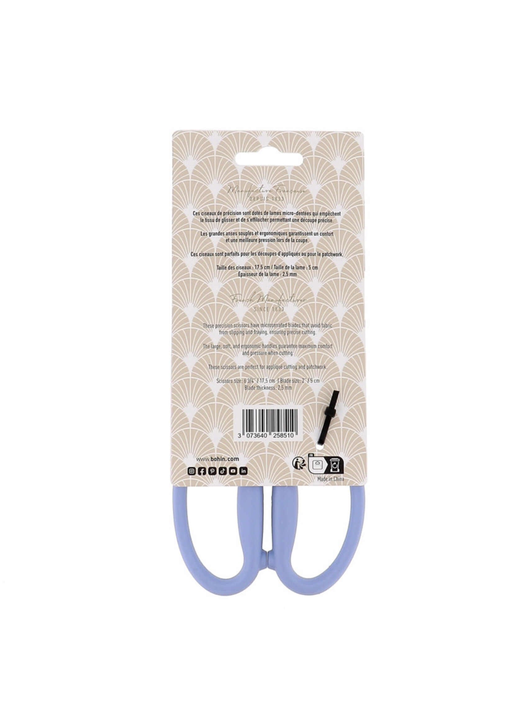 Bohin Schaar - Micro-Serrated - 17,5 cm - Blue