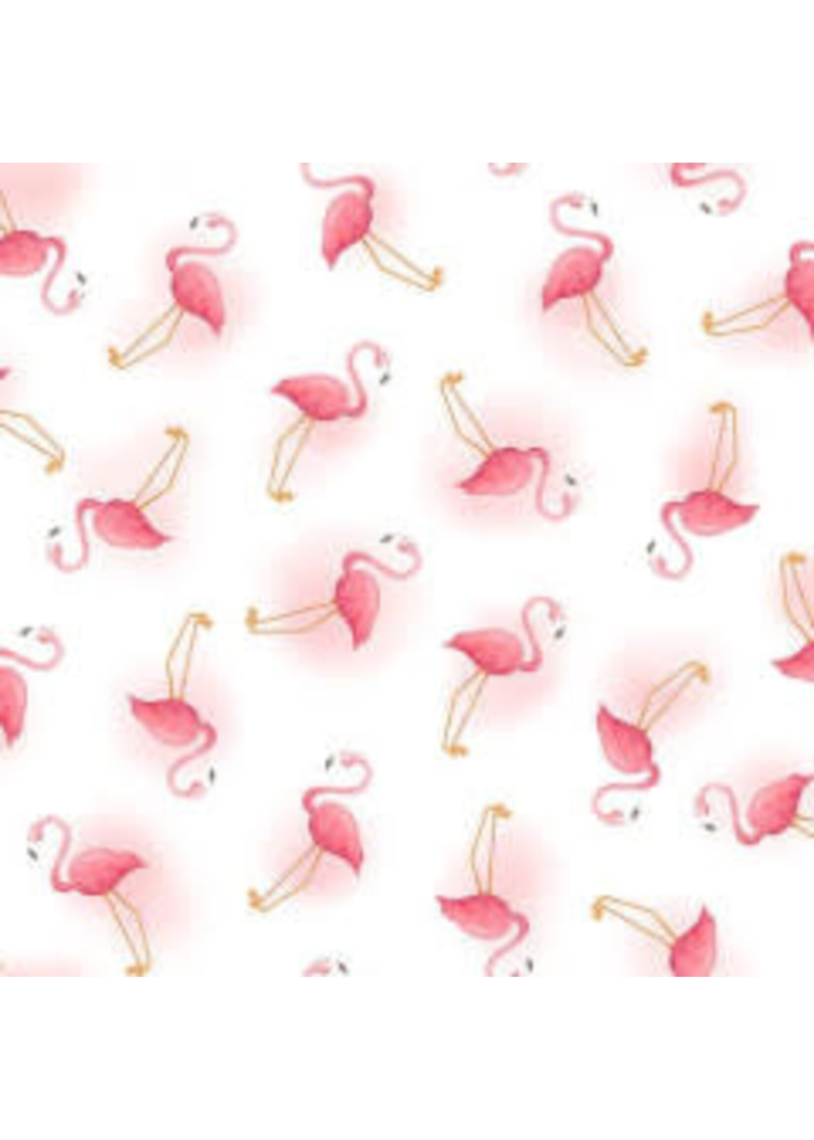 Blank Quilting Let's Flamingle - White - Coupon - 75 cm x 110 cm