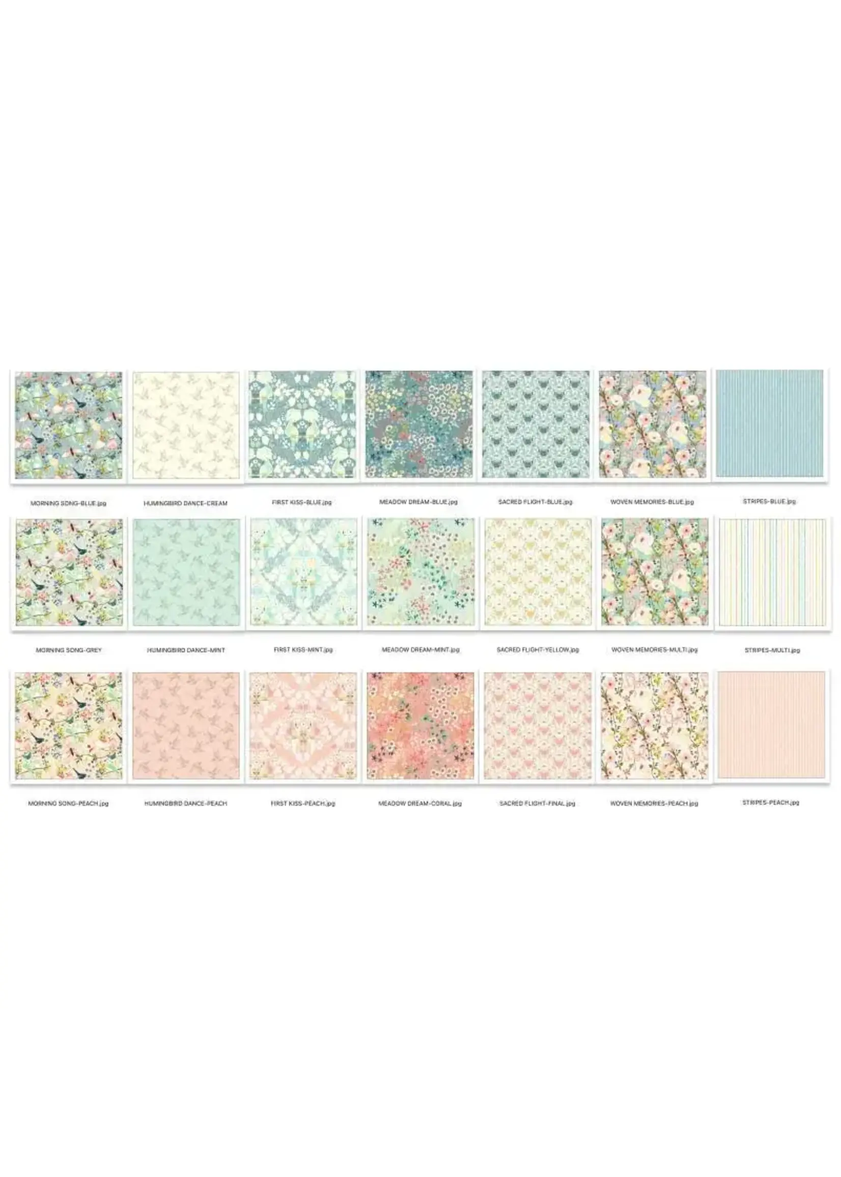 Poppie Cotton Charm Pack - Serenity Blooms -  Poppie Cotton - 5x 5 inch - 42 Vierkanten