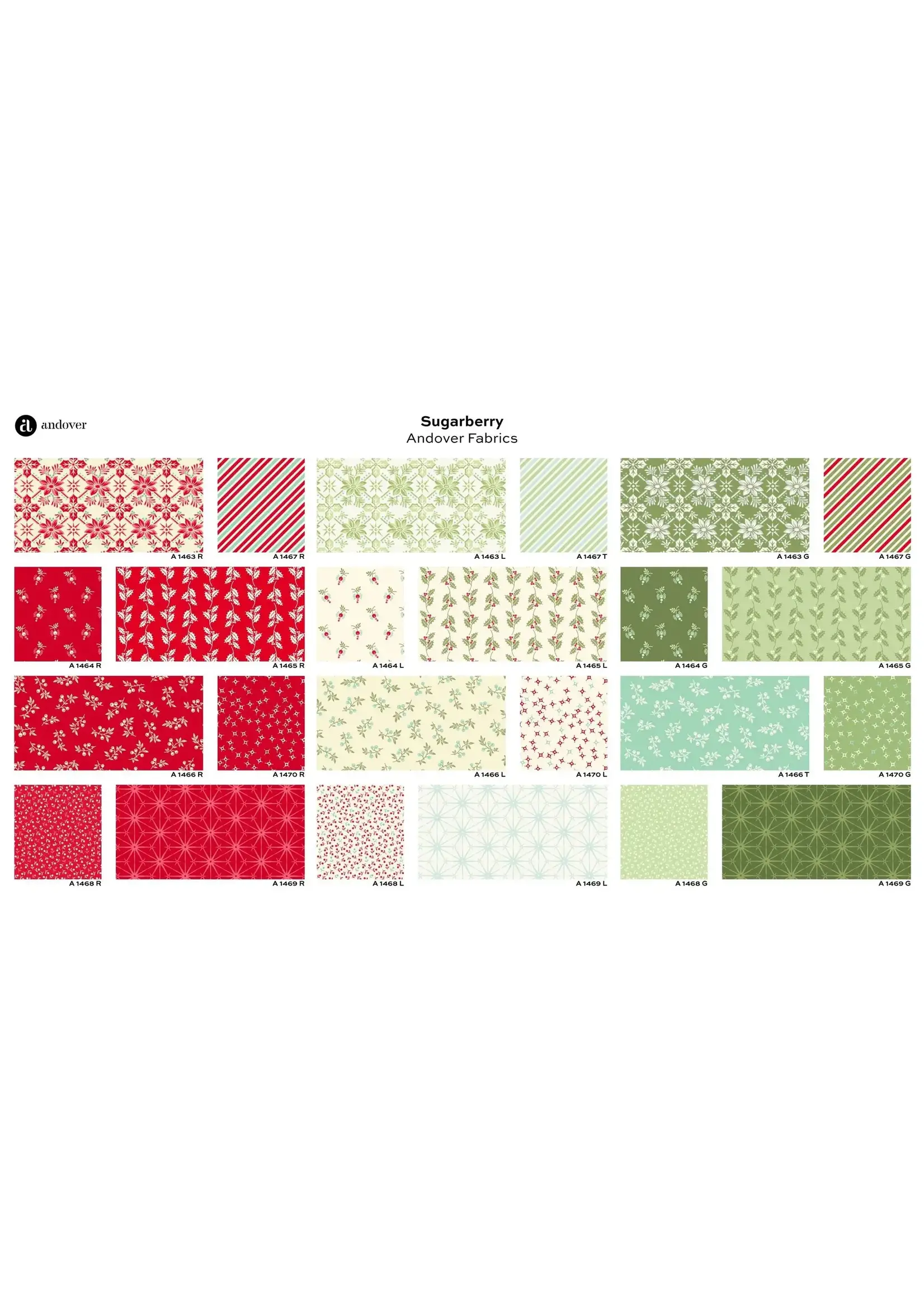 Andover Fabrics Charm Pack - Sugarberry - 5x5 inch - 42 Vierkanten