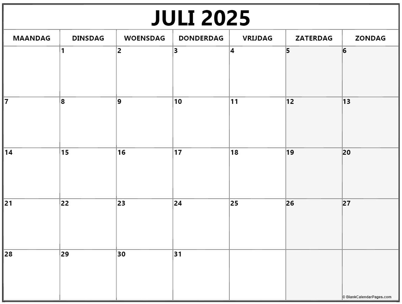Vrijdag 25 juli