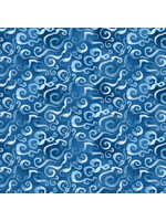 Blank Quilting Sea Glass - Scroll - Blue - Coupon - 75 cm x 110 cm