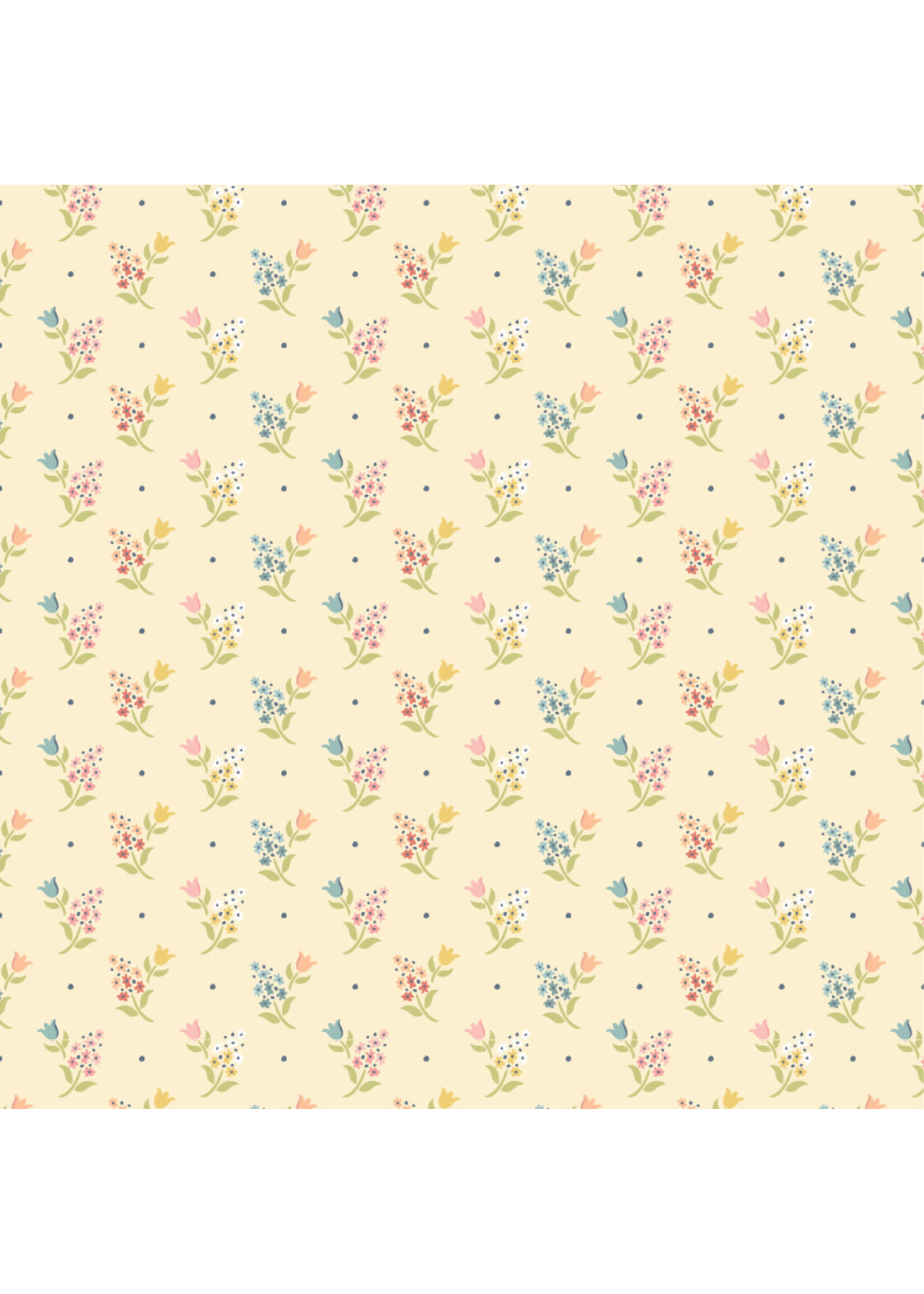 Poppie Cotton Poppie Cotton - Wildwood Dwelling - Sprigs And Tulips - Yellow - 25112