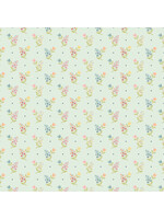 Poppie Cotton Poppie Cotton - Wildwood Dwelling - Sprigs And Tulips - Light Teal - 25113