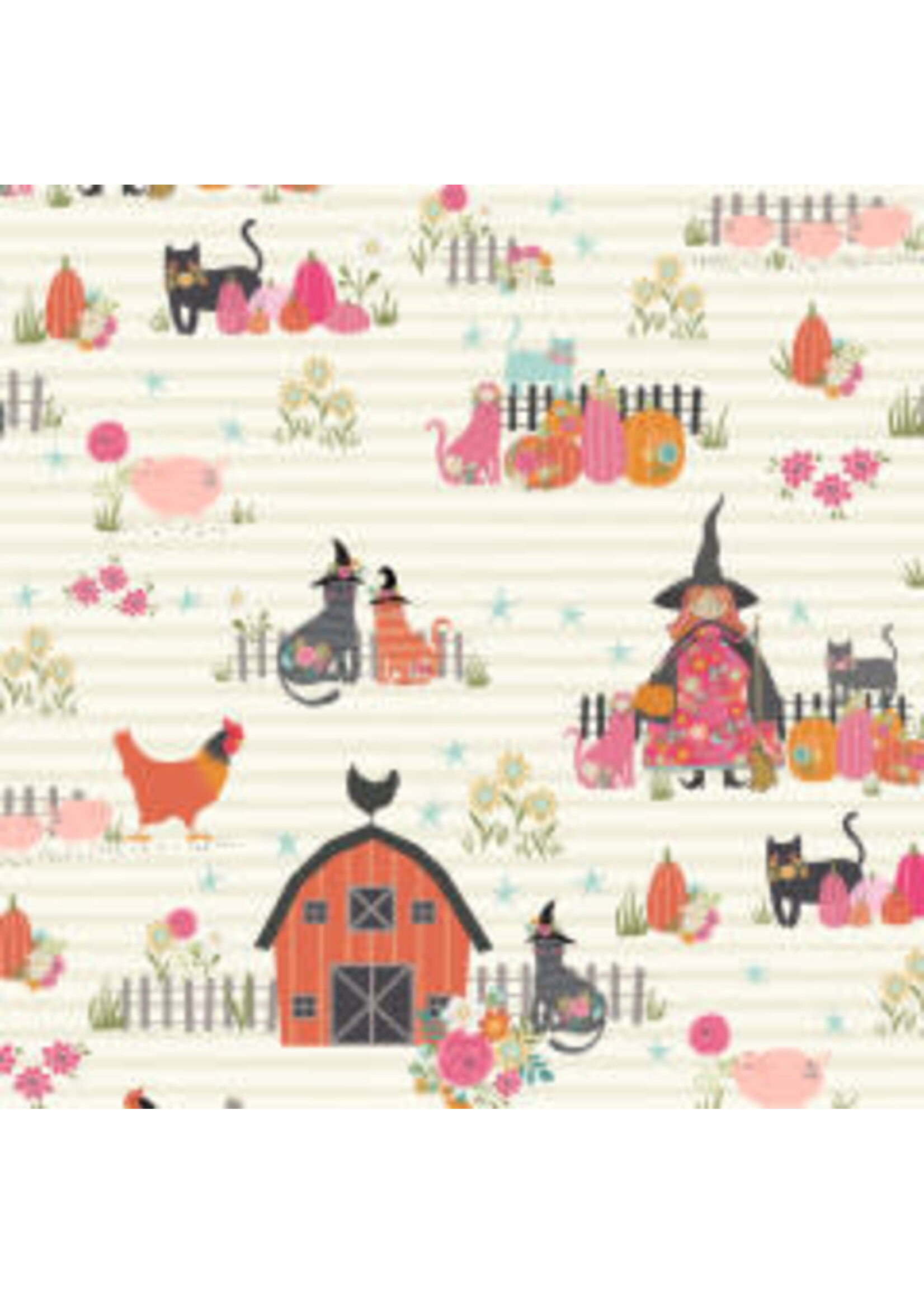 Poppie Cotton Kitty Loves Candy - The Good Witch - White - Coupon - 65 cm x 110 cm