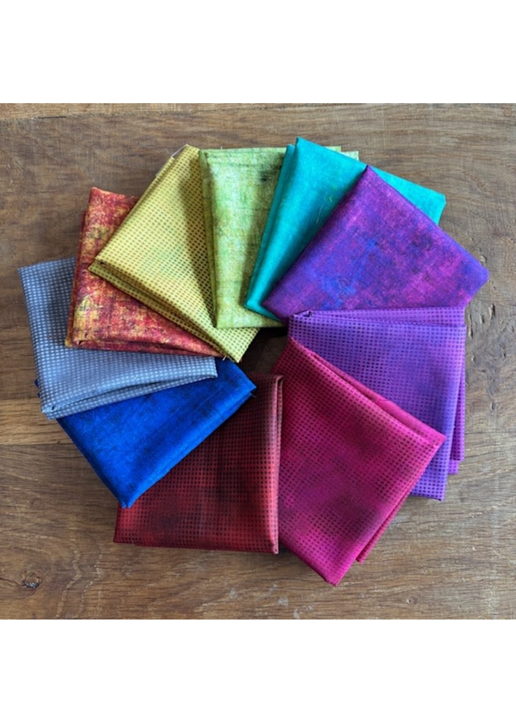 In The Beginning Stofpakket - Rainbow - 10 Long Eights (25 cm x 55 cm)