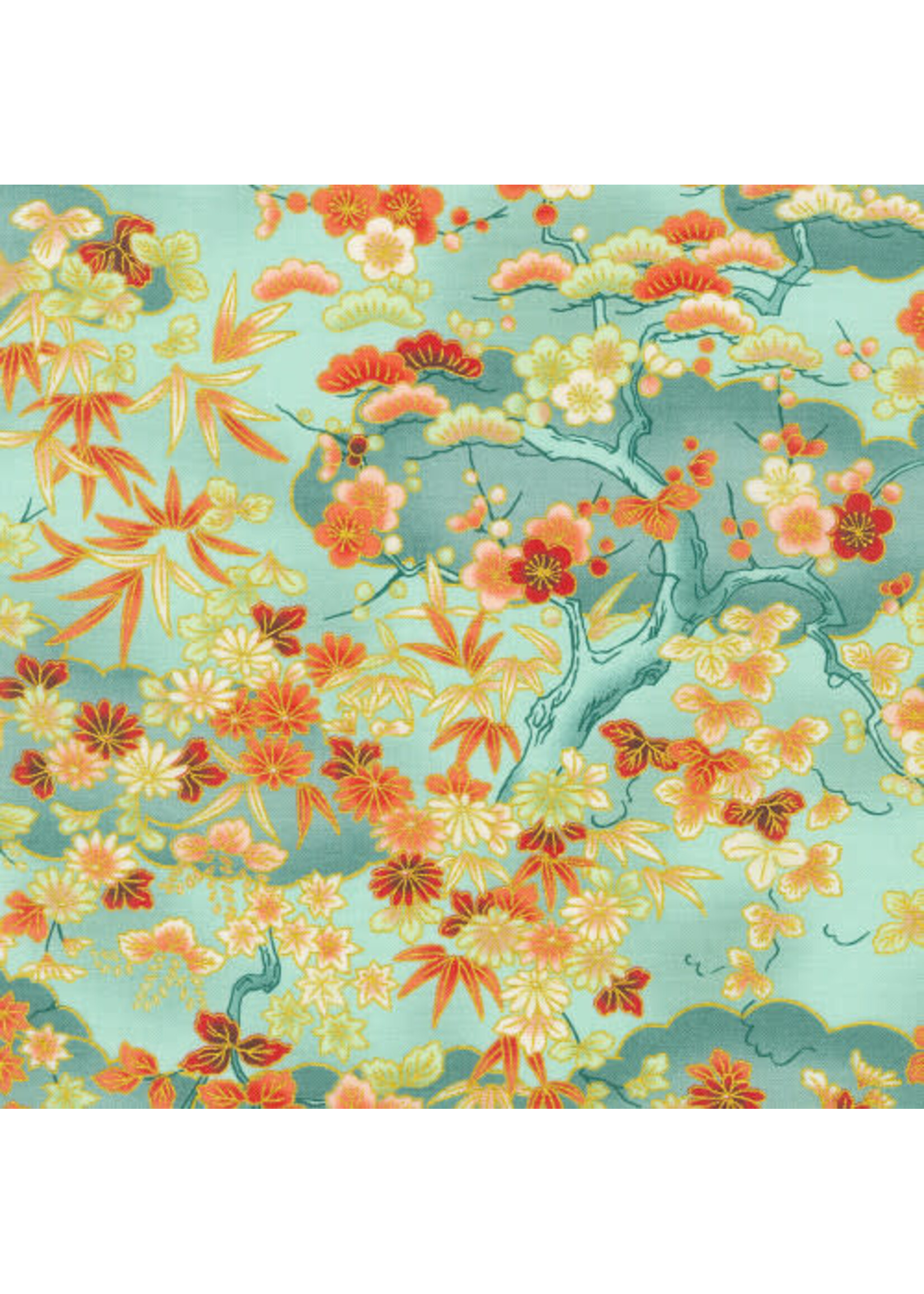 Robert Kaufman Imperial Collection - Honoka - Aqua - 70