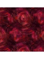 Henry Glass Fabrics Circle Play - Red - Coupon - 150  cm x 275 cm
