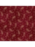 P&B Textiles Washington Street - Paisley - Red - Coupon - 45 cm x 275 cm