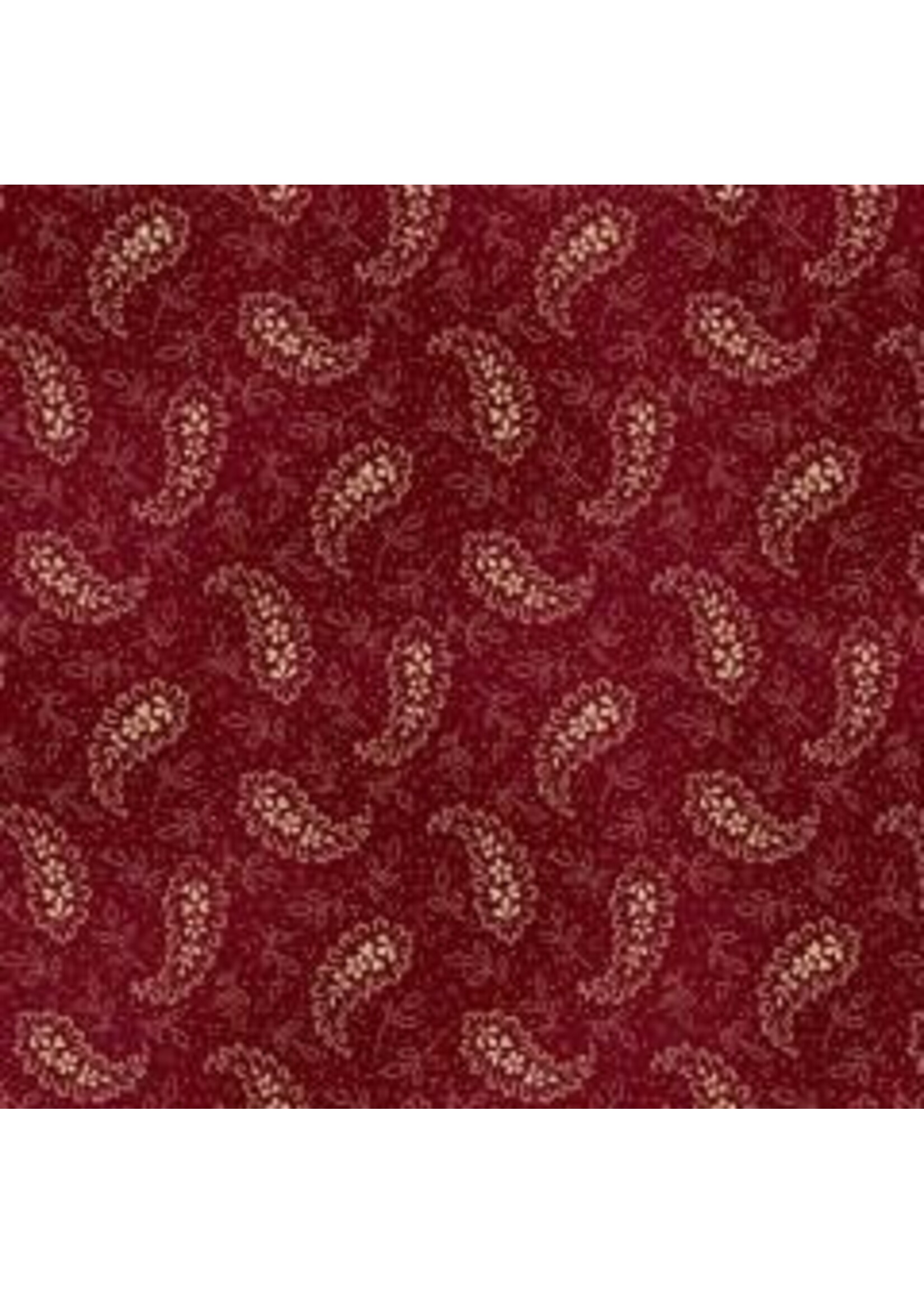 P&B Textiles Washington Street - Paisley - Red - Coupon - 45 cm x 275 cm