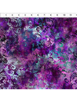In The Beginning Floragraphix V - Leaf Swirl - Purple - Coupon - 90 cm x 110 cm