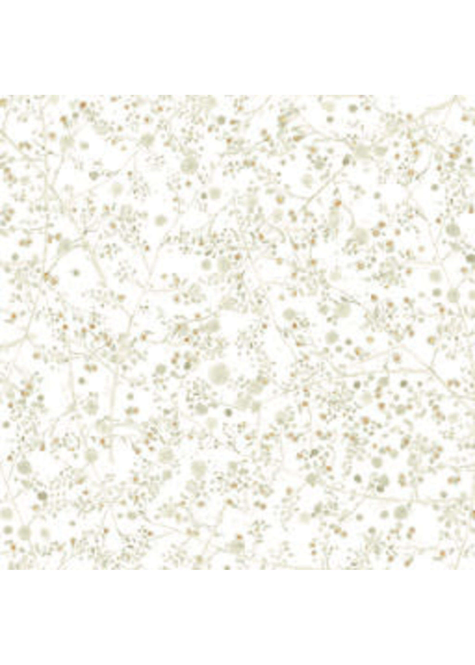 Henry Glass Fabrics Little Ones - Small vine & buts - Cream - Coupon - 90 cm x 110 cm