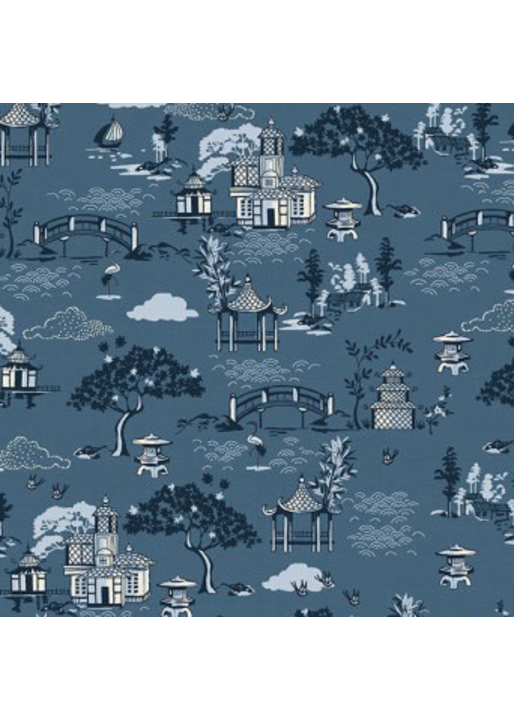 Makower Indigo - Scene - Blue
