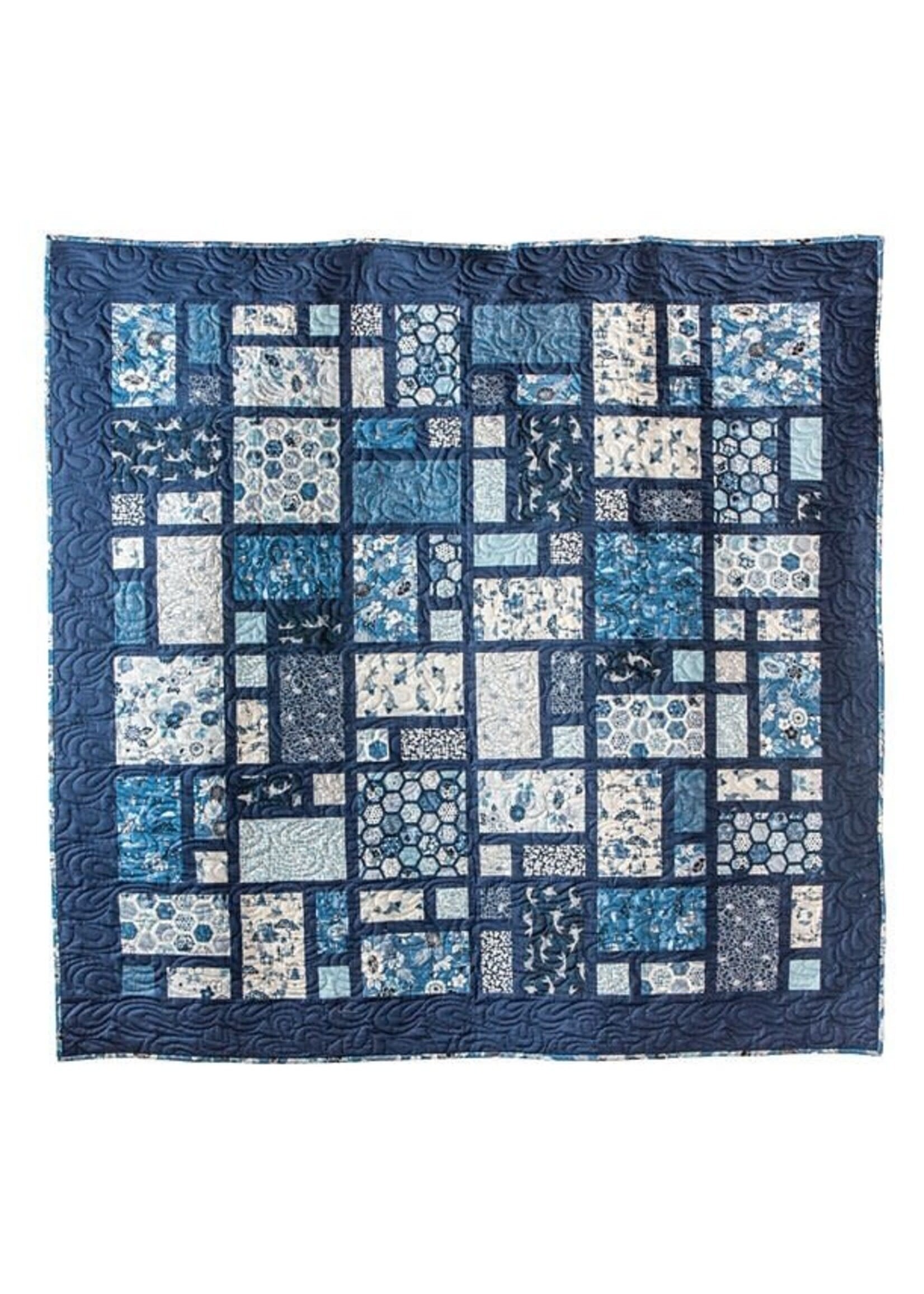 Makower Indigo - Scene - Blue