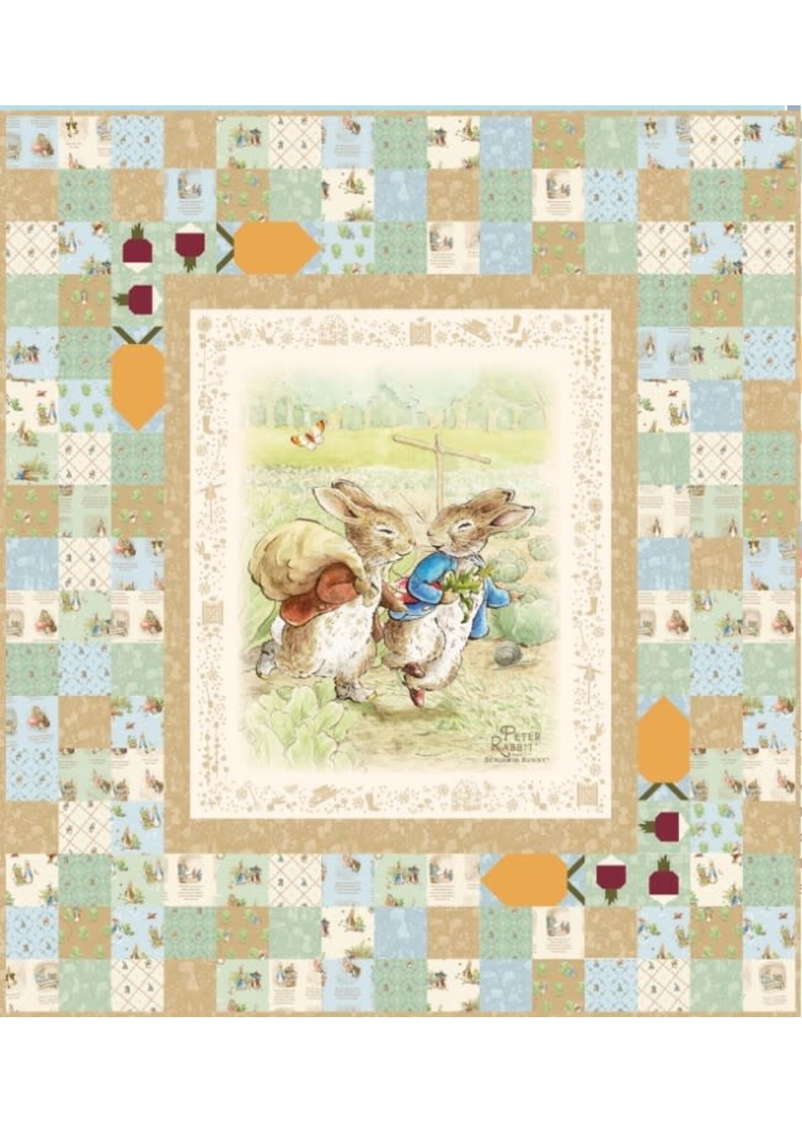 Riley Blake Designs Pre-order - Peter Rabbit & Benjamin Bunny Peter's Garden Adventures - Kit