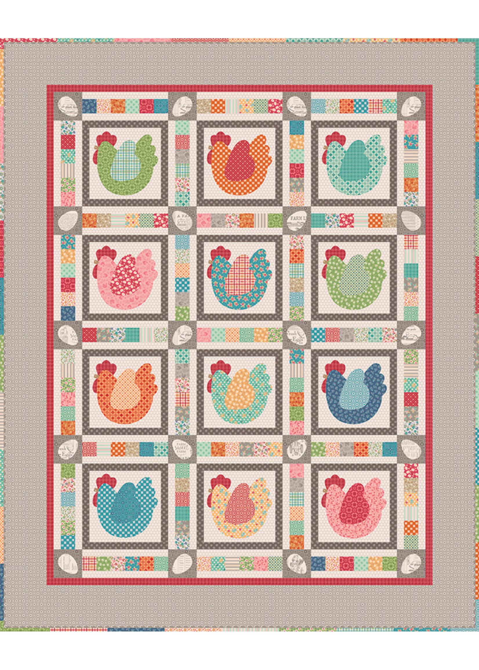 Riley Blake Designs Pre-order - Farmers Daughter - The Hen House Quiltkit -  Lori Holt