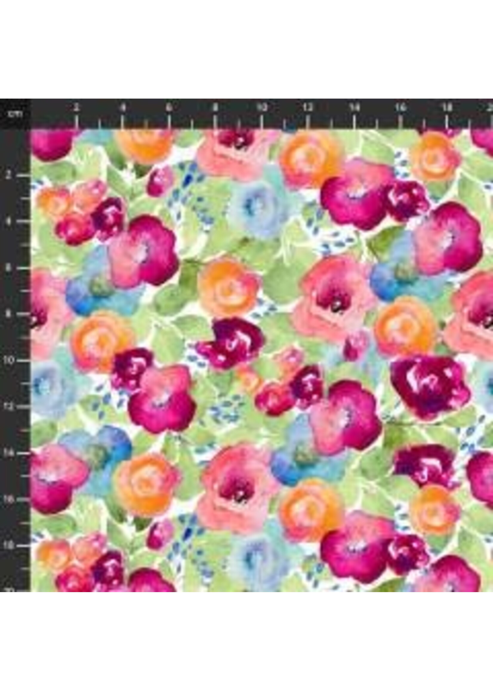 Stof Fabrics Love Is In The Air - Bloem - Coupon - 80 cm x 110 cm