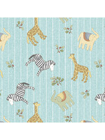 Benartex Studio ABC's - Jungle - Pinstripe - Turquoise