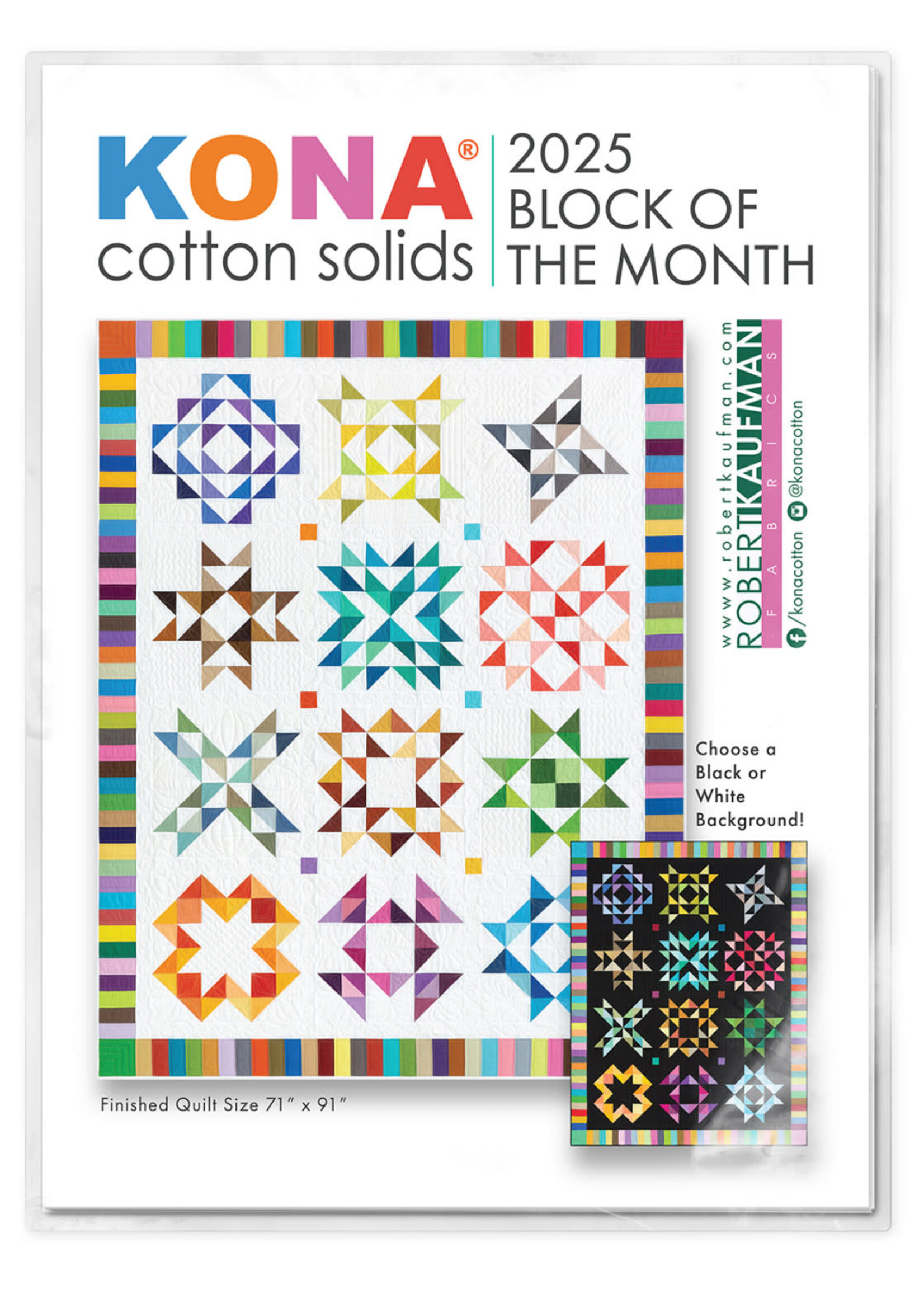 Block of the Month - Kona - Charmpack januari en patroonkaarten