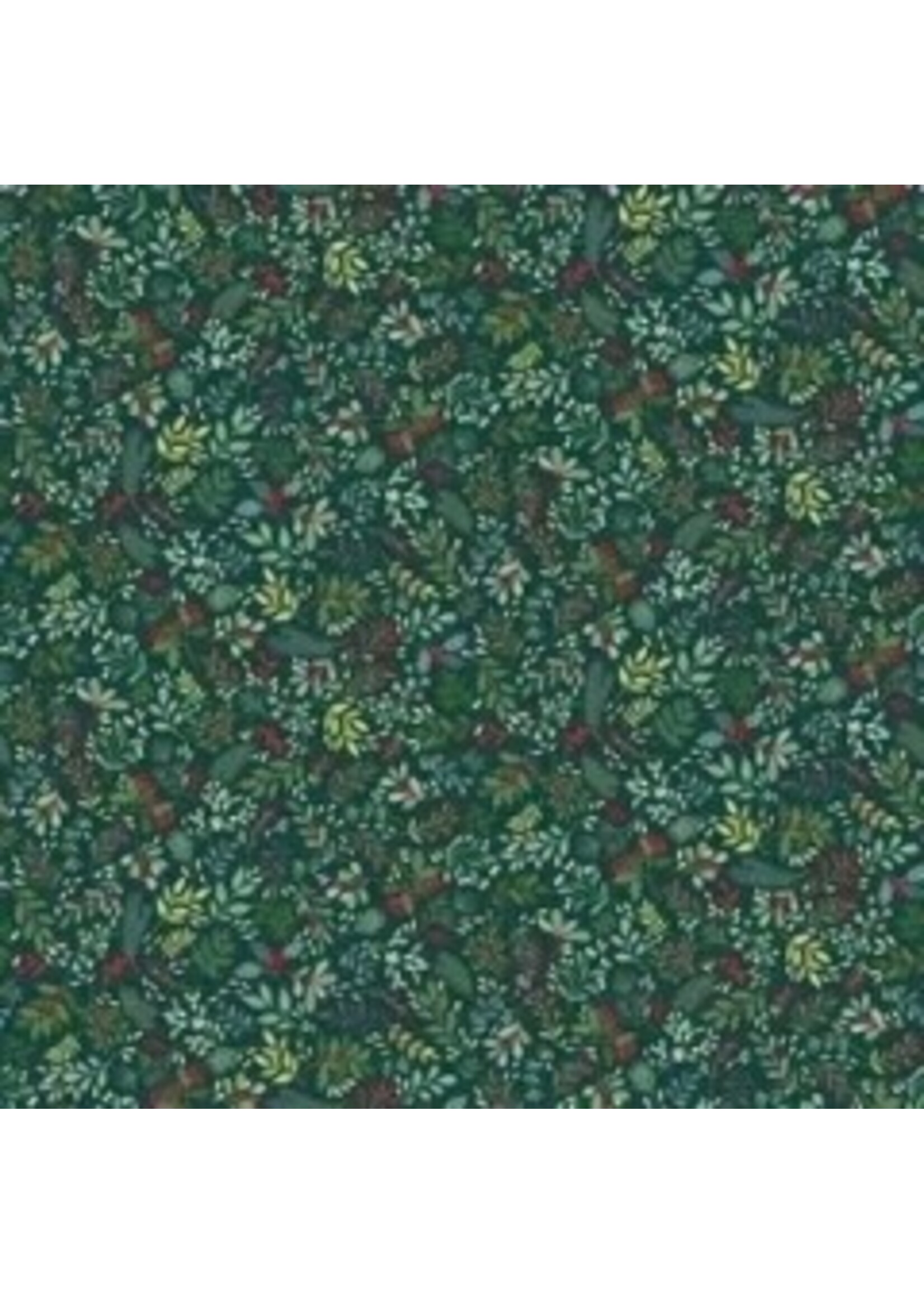 Makower Enchanted - Foliage - Dark Green - Coupon - 80 cm x 110 cm
