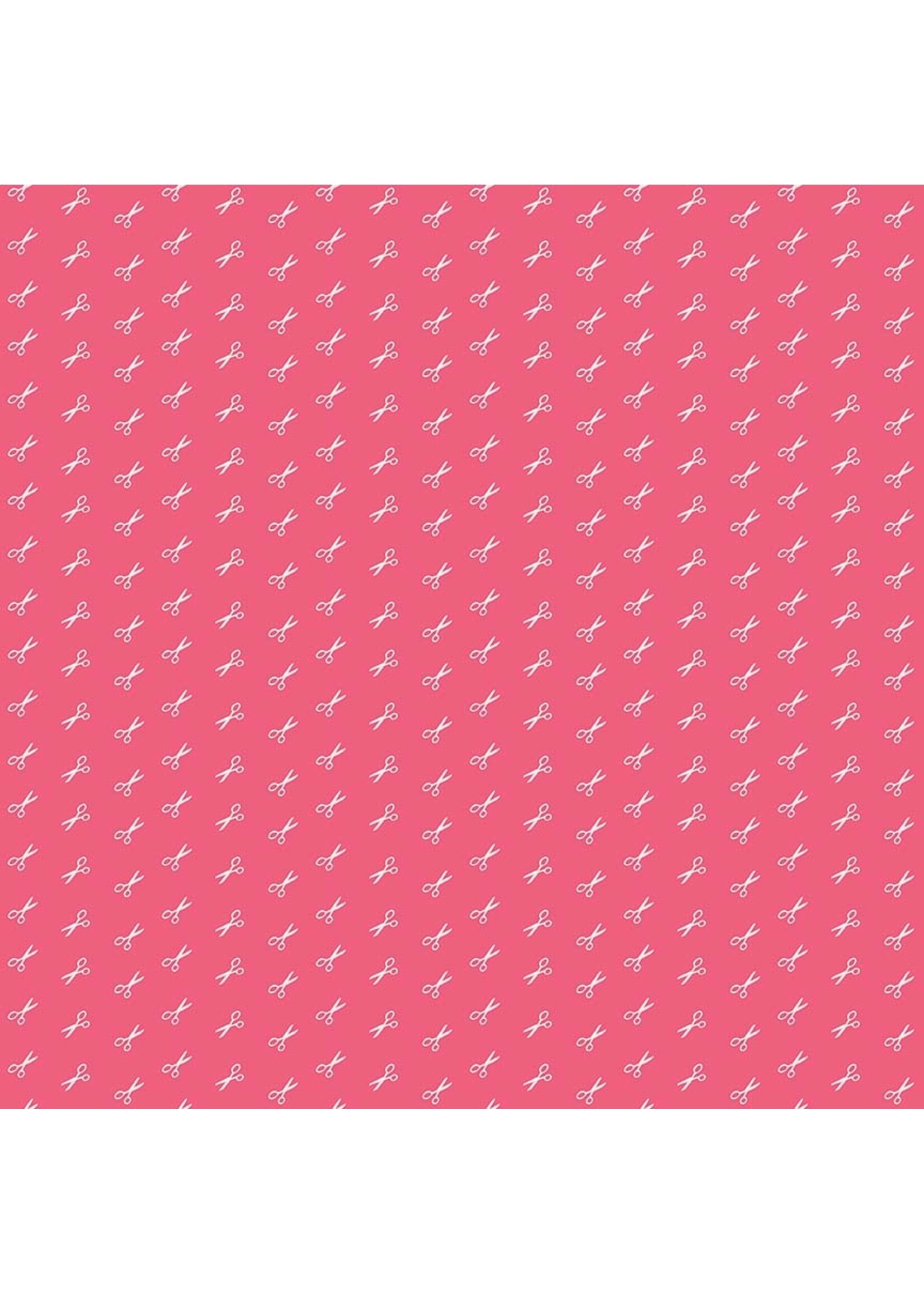 Riley Blake Designs Lori Holt - Bee Basics - Scissor - Raspberry - C6408