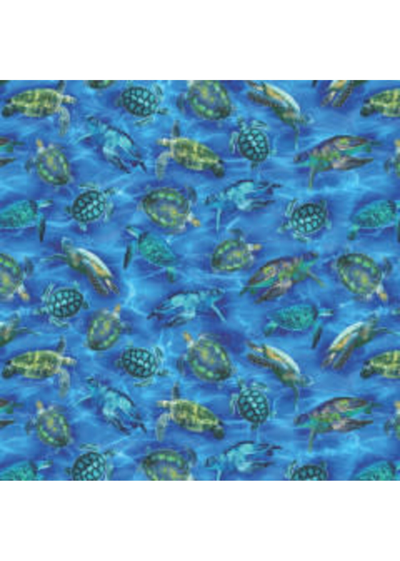 Benartex Studio Oceana - Sea Turtle - Ultra Blue - Coupon - 210 cm x 275 cm