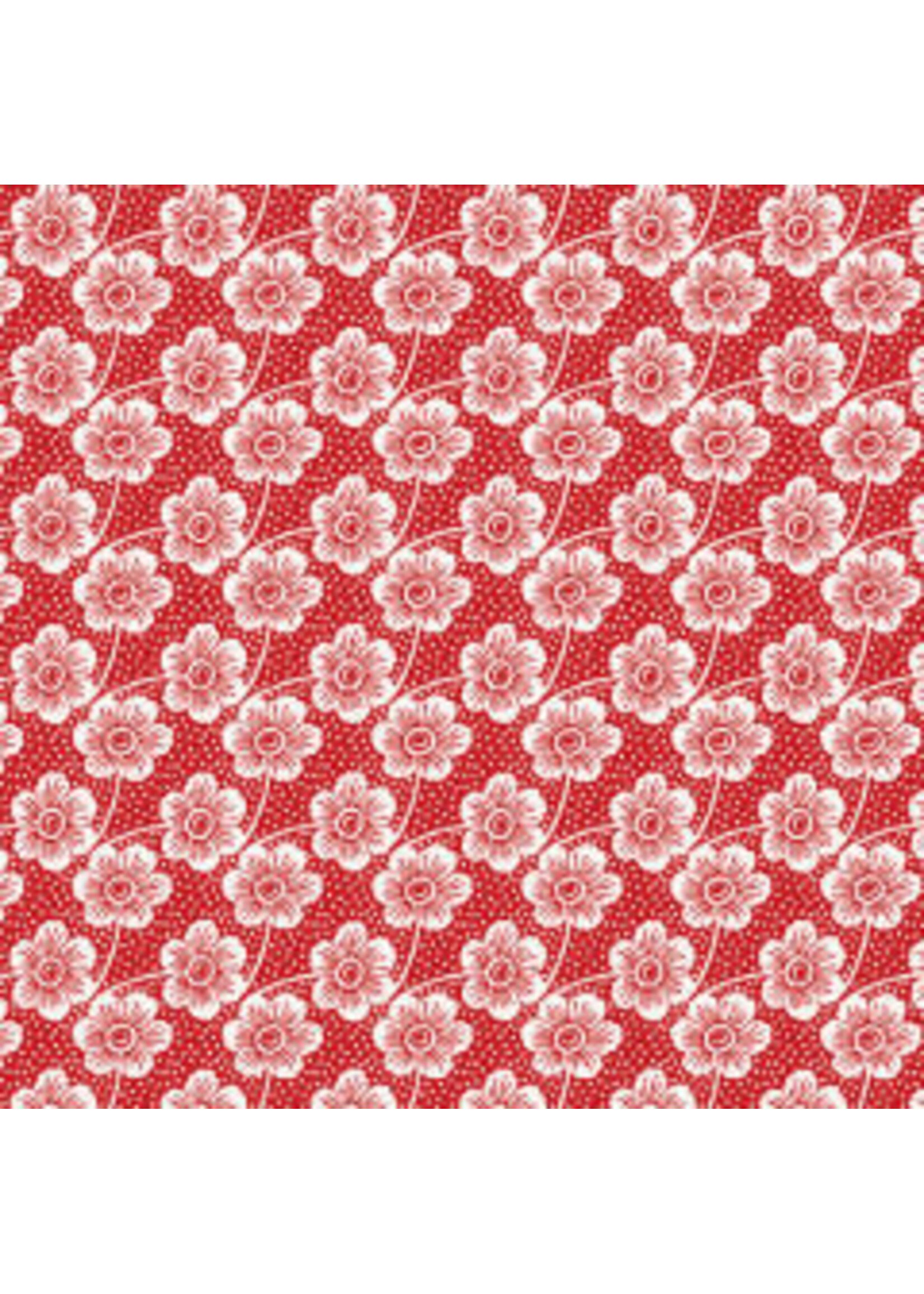 Kanvas Studio Red Rhapsody - Buttercup - Red-White - Coupon - 85 cm x 110 cm