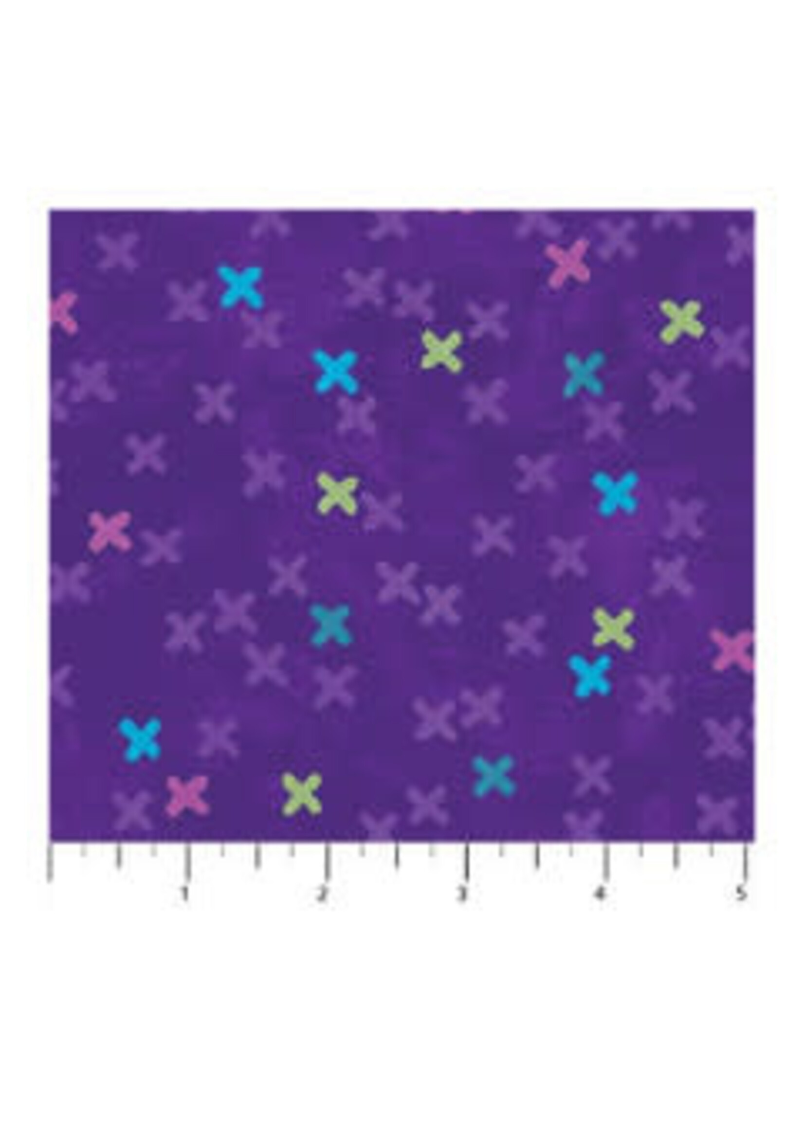 Northcott X's and O's - Big X's - Wild Orchid - Coupon - 90 cm x 110 cm