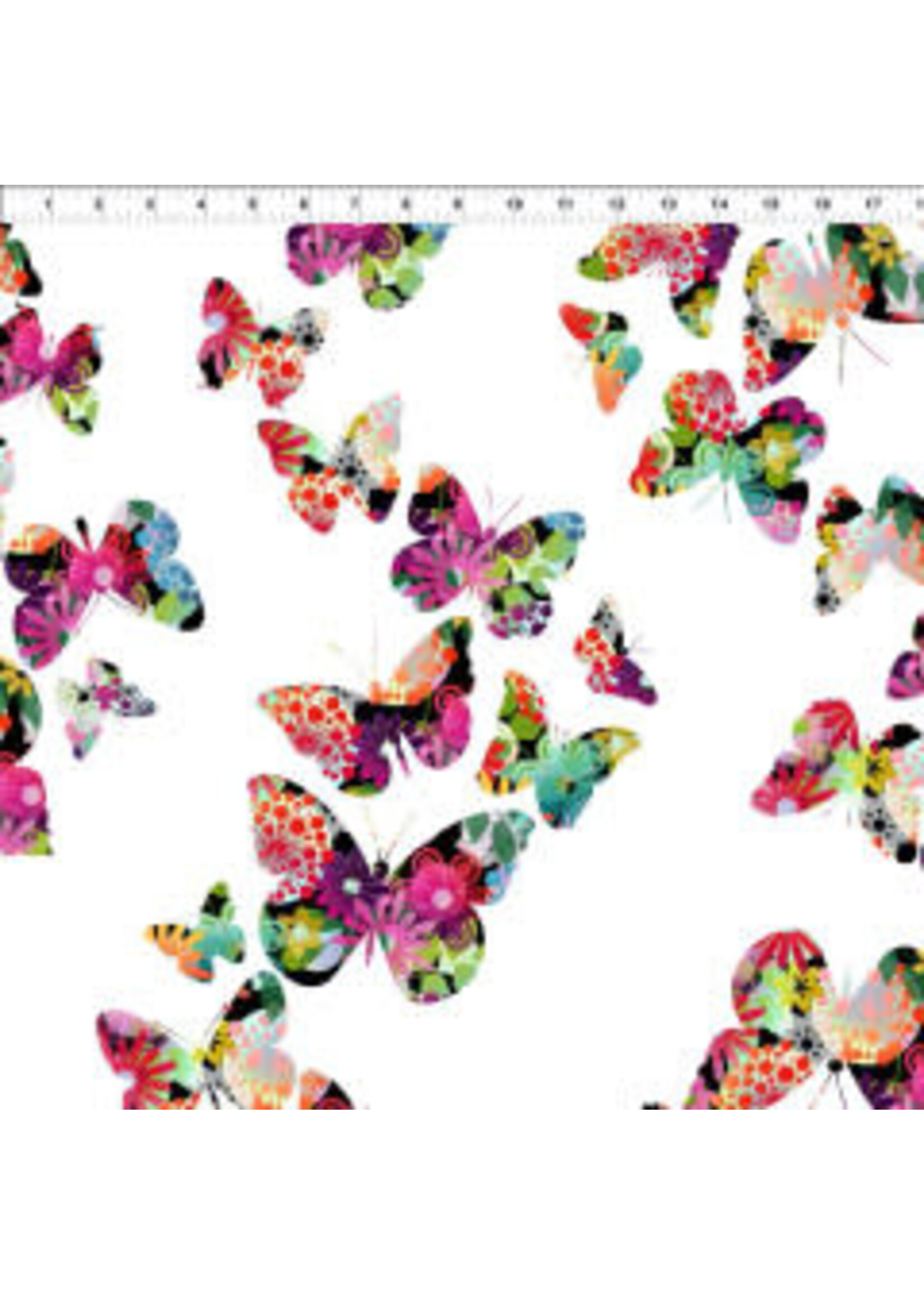 In The Beginning A Groovy Garden - Butterflies - Multi - Coupon - 90 cm x 110 cm