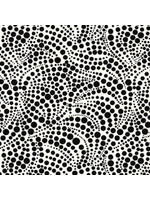 Benartex Studio Xanadu - Swirling Dots - White-Black - Coupon - 60 cm x 110 cm