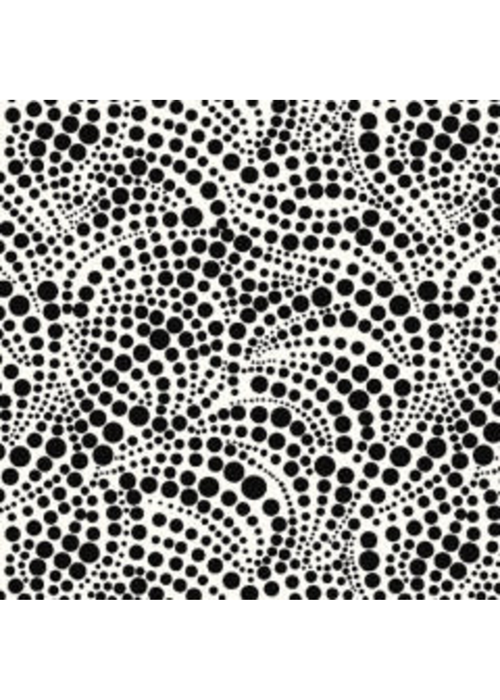 Benartex Studio Xanadu - Swirling Dots - White-Black - Coupon - 60 cm x 110 cm