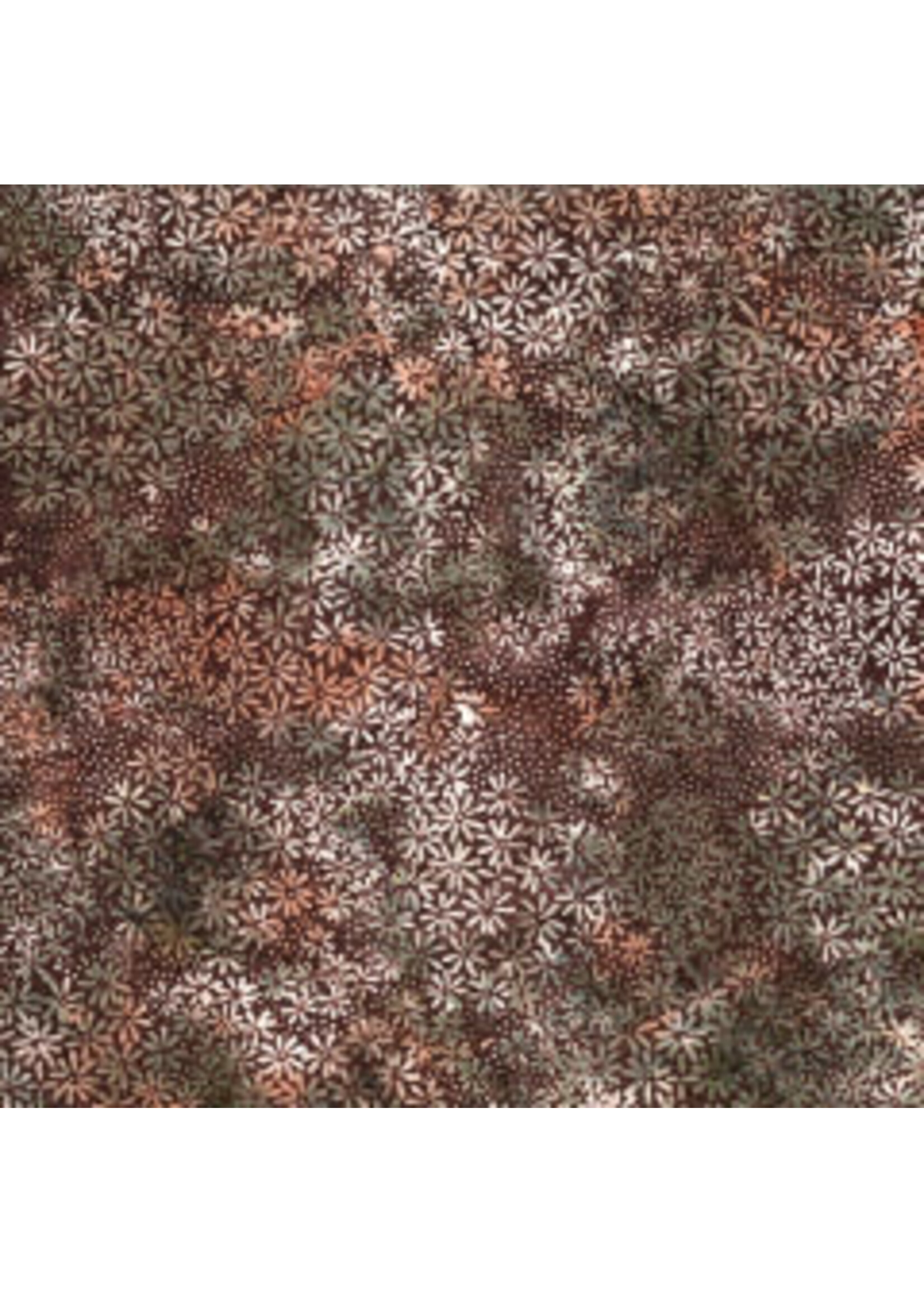 Hoffman Fabrics Bali Batik Daisys & Dots - Cappucino - Coupon - 100 cm x 110 cm