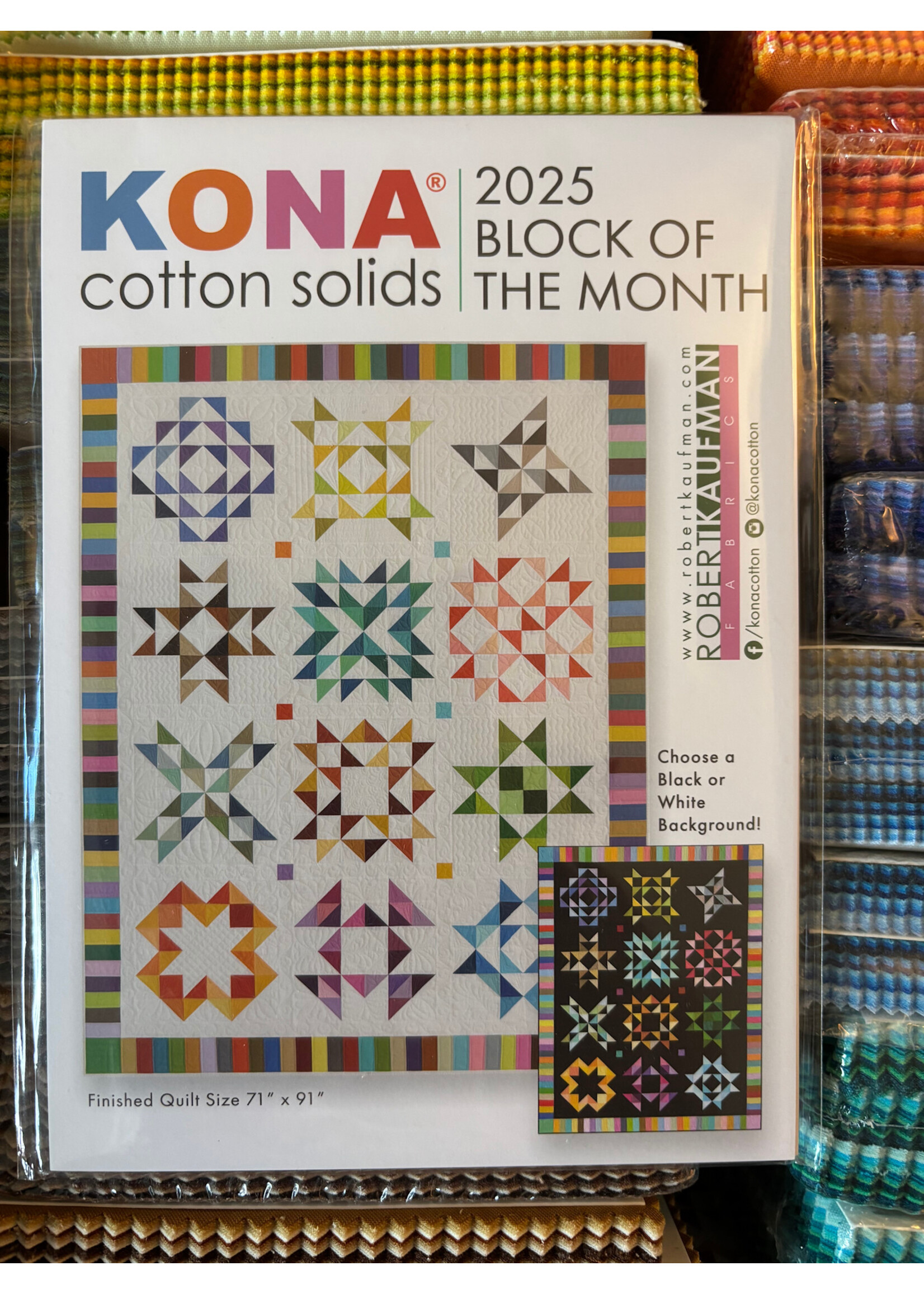 Block of the Month - Kona - Compleet pakket met patroonkaarten