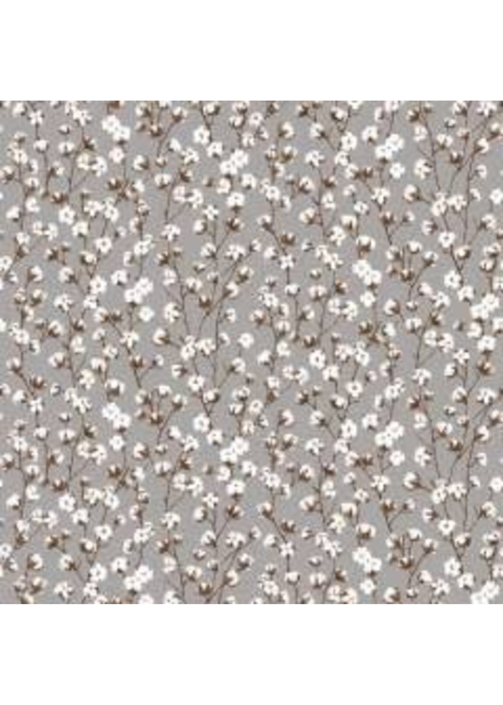 Studio E Fabrics Loads of Fun - Cotton Plants - Grey - Coupon - 80 cm x 110 cm