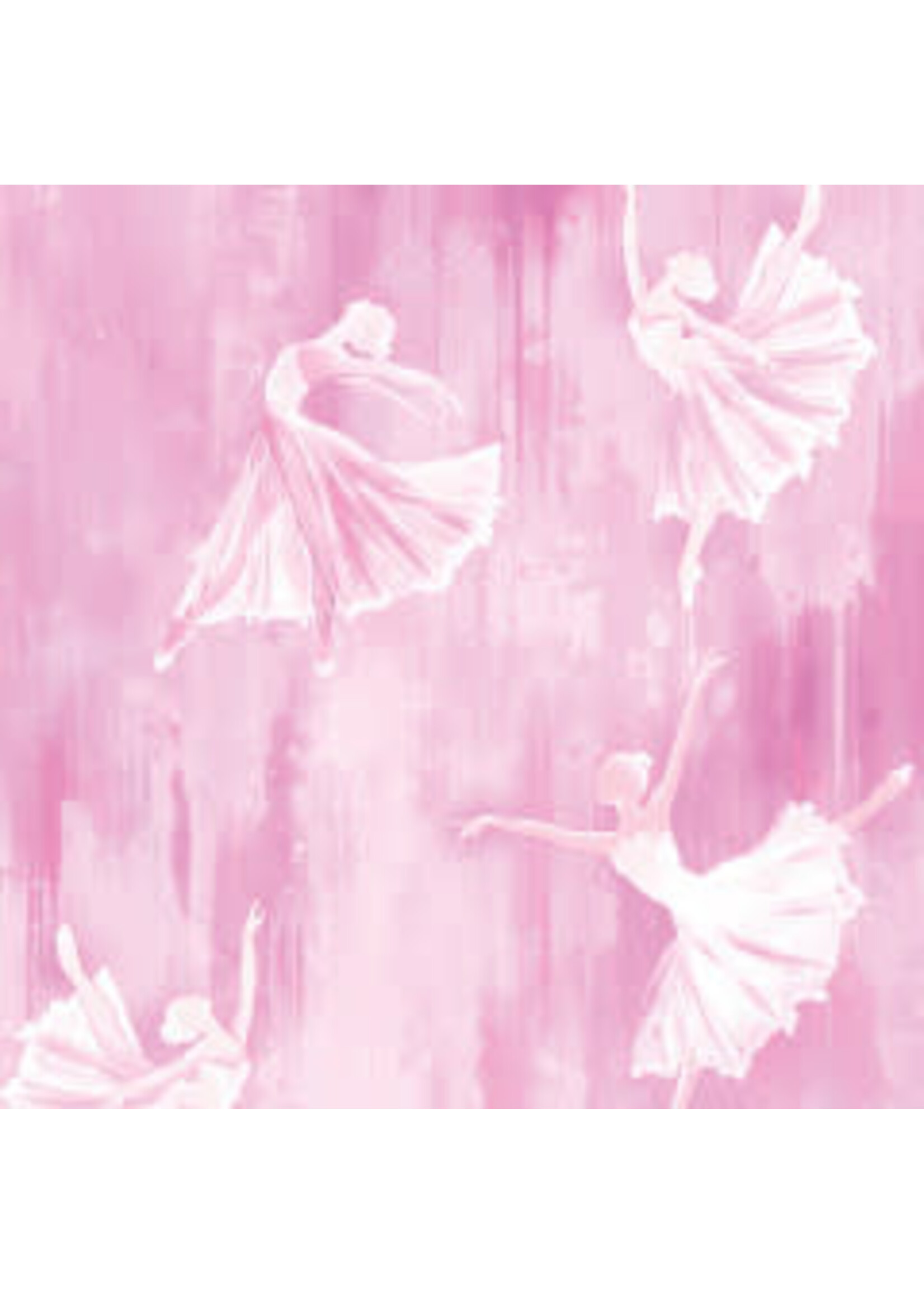 Benartex Studio Ballerina - Silhouette - Pink - Coupon - 90 cm x 110 cm