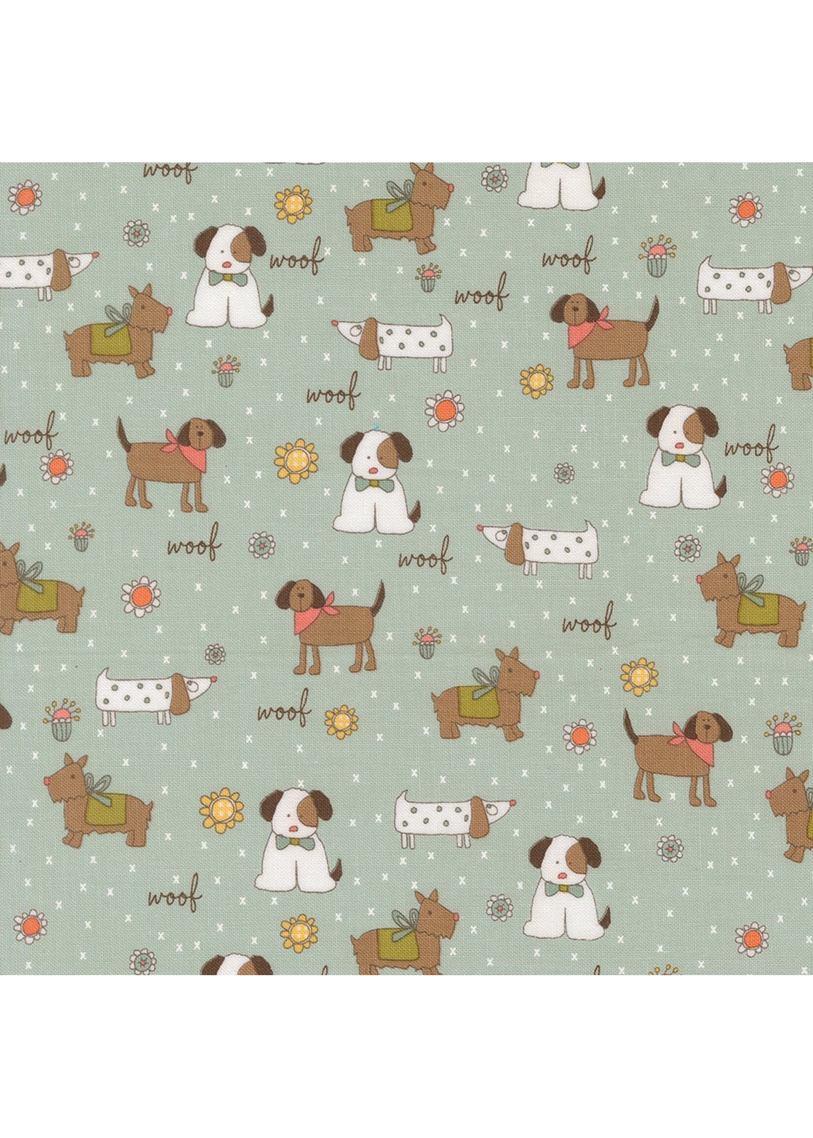 Moda Fabrics Sweetwater - Lucky - Puppy Parade - Sky - 55700 12