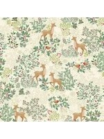 Makower Enchanted - Dasher - Cream - 026Q - Coupon - 85 cm x 110 cm