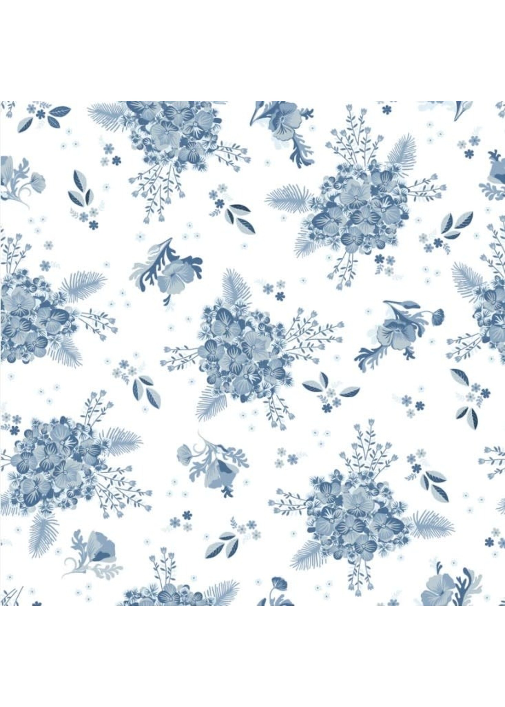 Poppie Cotton Lakeland Blues - Hydrangeas - Light - 25813