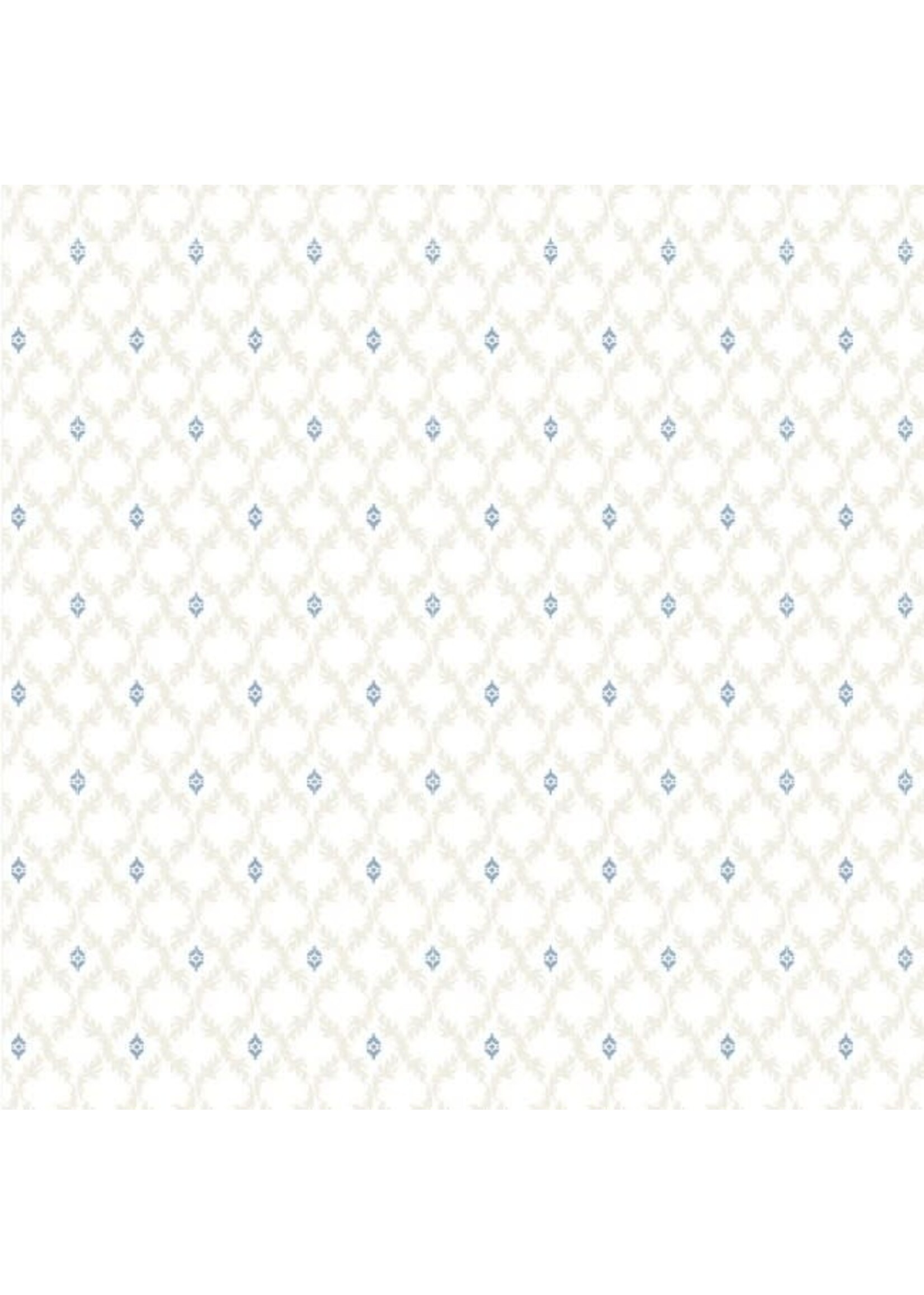 Poppie Cotton Lakeland Blues - Leafy Diamonds - Light - 25807