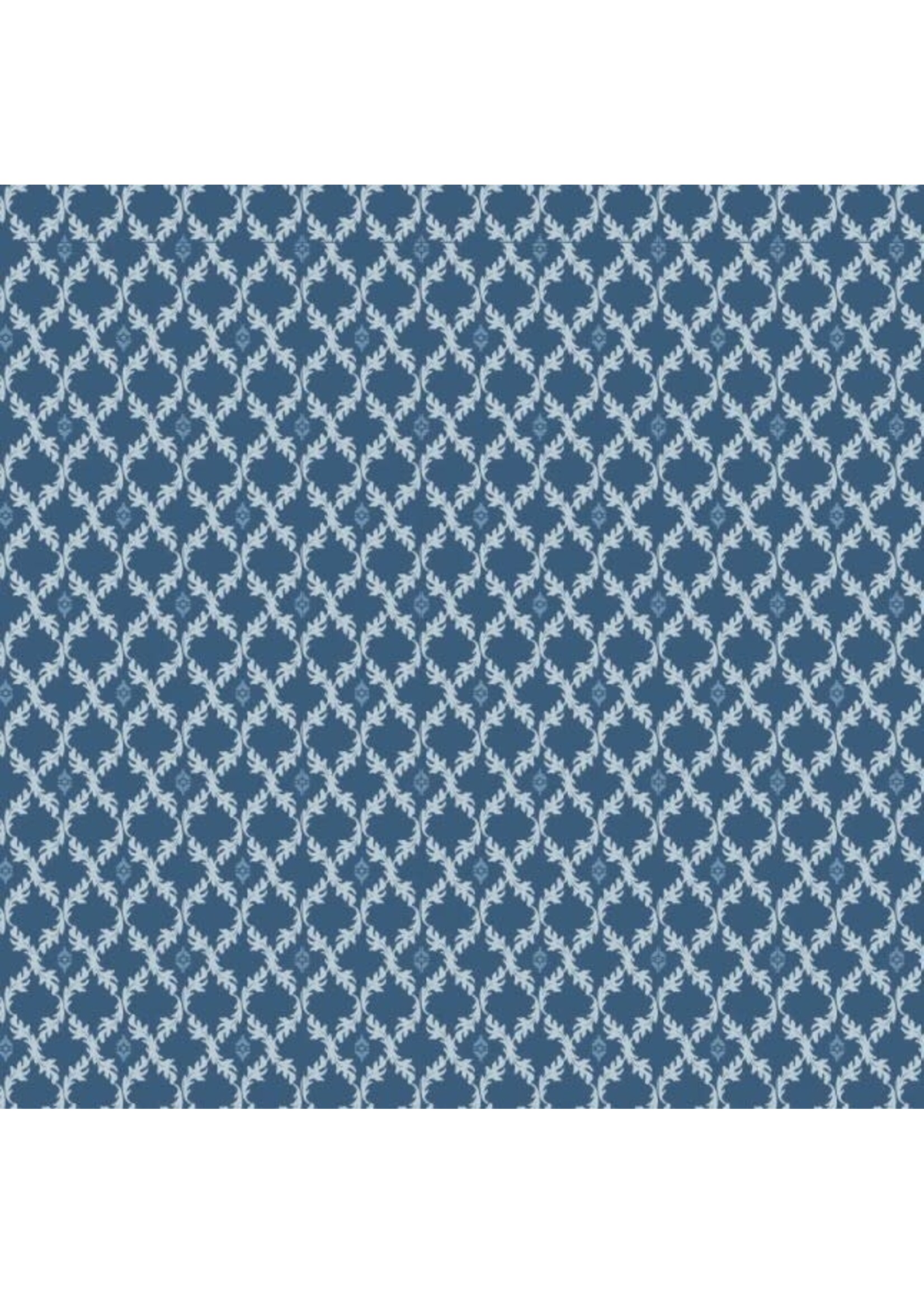 Poppie Cotton Lakeland Blues - Leafy Diamonds - Dark - 25808